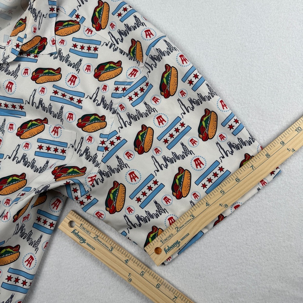 Tropical Bros x Barstool Men's Chicago Hot Dog Hawaiian Short Sleeve Shirt Large - Picture 4 of 8